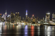 NYC skyline night reflections