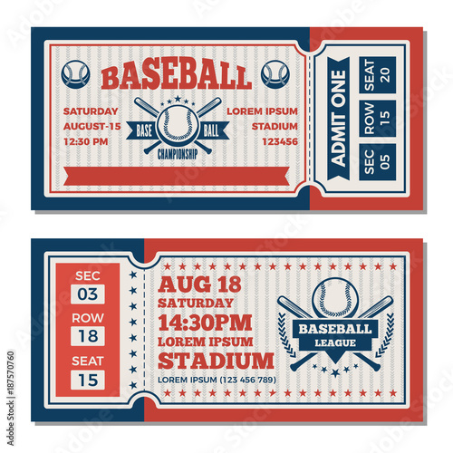 Fotomural Tickets design template at baseball tournament