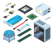 © ONYXprj - Illustrations of different electronic parts and components for computer