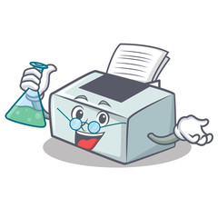 Sticker - Professor printer character cartoon style