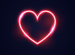 Stylish neon light heart for valentine's day, mother's day, and wedding day. Valentine heart with neon light effect.