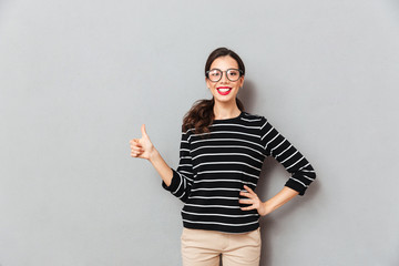 Sticker - Portrait of a happy woman in eyeglasses