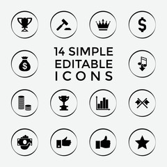 Poster - Set of 14 success filled icons