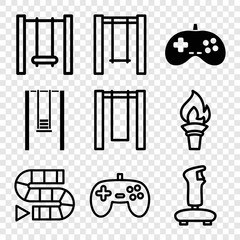 Poster - Set of 9 games filled and outline icons
