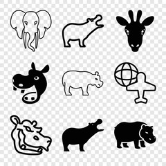 Sticker - Set of 9 africa filled and outline icons