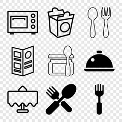 Poster - Set of 9 dinner filled and outline icons