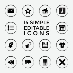 Poster - Set of 14 website filled icons