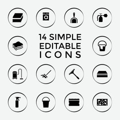 Sticker - Set of 14 household filled icons