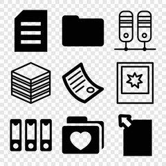 Poster - Set of 9 folder filled and outline icons