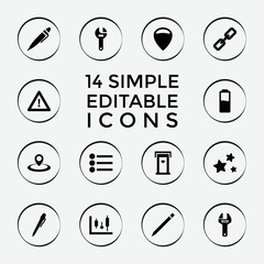 Sticker - Set of 14 interface filled icons