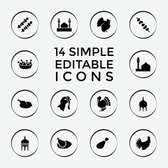 Sticker - Set of 14 turkey filled icons