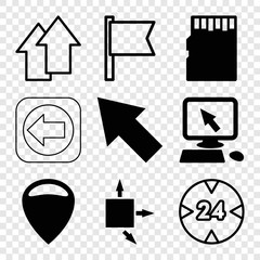 Poster - Set of 9 pointer filled and outline icons