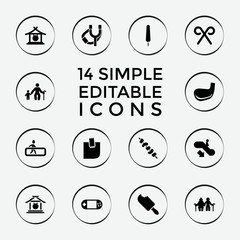 Poster - Set of 14 stick filled icons