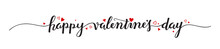 HAPPY VALENTINE’S DAY Hand Lettering Banner With Hearts