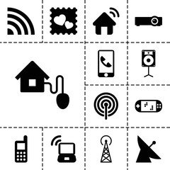 Poster - Wireless icons. set of 13 editable filled wireless icons