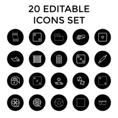 Canvas Print - Roll icons. set of 20 editable outline roll icons