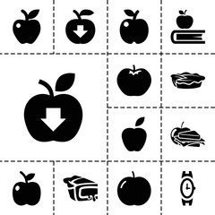 Sticker - Apple icons. set of 13 editable filled apple icons