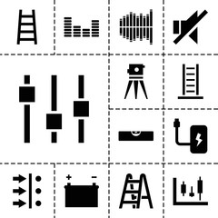Wall Mural - Level icons. set of 13 editable filled level icons
