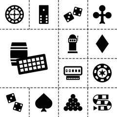 Sticker - Gambling icons. set of 13 editable filled gambling icons