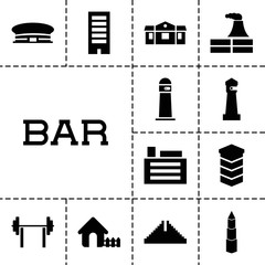 Poster - Building icons. set of 13 editable filled building icons