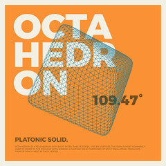 Aufkleber - octahedron typographic poster illustration