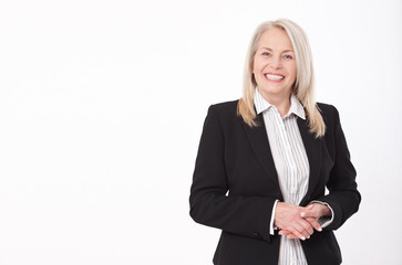 Wall Mural - attractive business woman in a suit isolated