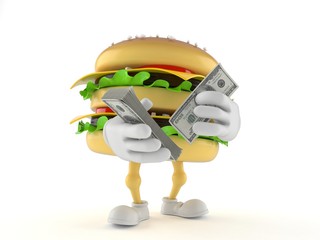 Poster - Hamburger character with money