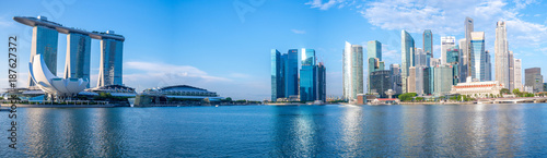 skyline of singapore at the marina bay Canvas Print