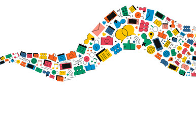 Wall Mural - Social media internet icon shape illustration