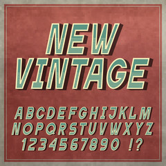 Poster - Vintage font, Retro style letters and numbers