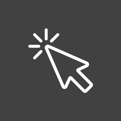 Wall Mural - click icon - simple flat design isolated on grey background, vector
