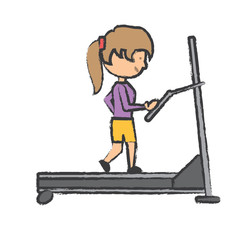 Canvas Print - woman running on a treadmill