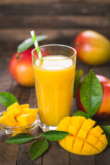 Wall Mural - Mango juice in the glass