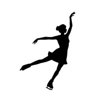 Figure Skating Girl Vector Silhouette
