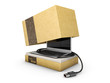 © tussik - Product box mock up. Advertising 3d illustration. Package for electronics, headphones, gift accessory