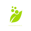 Biodegradable green leaf vector logo