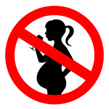 No Alcohol And Pregnancy Vector Sign
