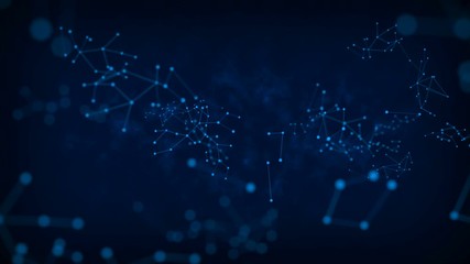 Poster - 4k abstract background dot circle with connection for futuristic network cyber connect concept with 