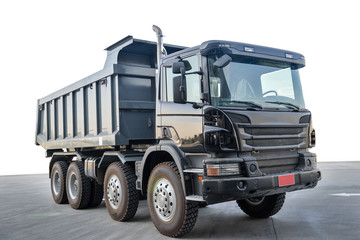 big dump truck with isolated white background