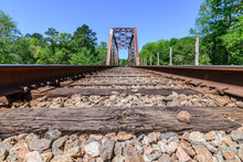 Old Metal Truss Railroad Bridge In Florida