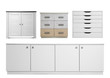 © Africa Studio - Set of modern wardrobes on white background
