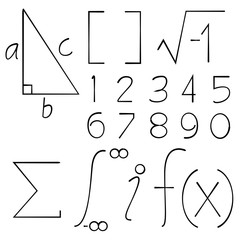 hand drawn math signs