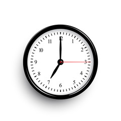 Poster - Black classic clock. Vector black clock template with movable arrows.