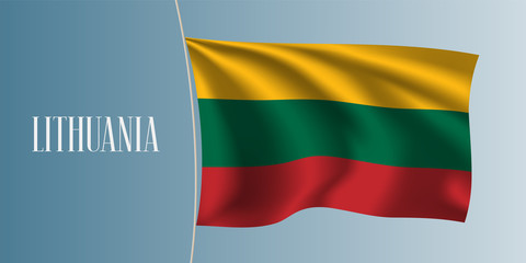 Wall Mural - Lithuania waving flag vector illustration