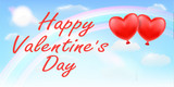 happy valentine's day with rainbow sky vector
