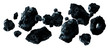Leinwandbild Motiv Dark rock asteroid pack 3D rendering