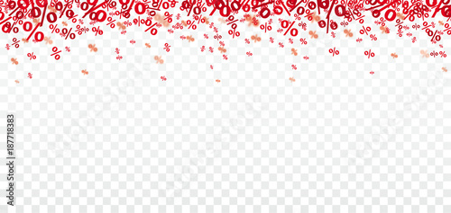 Cuadros en Lienzo Red Percents Confetti Transparent