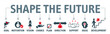 Banner shape the future - looking for future and make plans