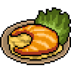 Poster - vector pixel art steak