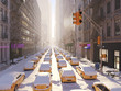 blizzard in new york city. 3d rendering